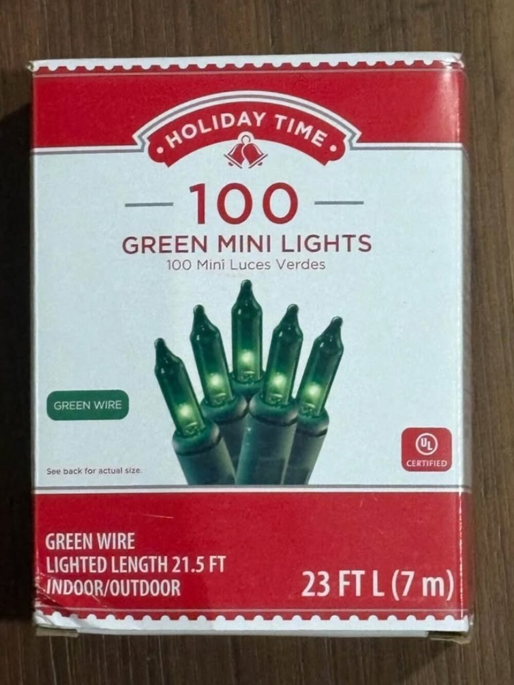 Holiday Time Christmas or St Patricks Day Irish Green 100 Mini String Lights Set